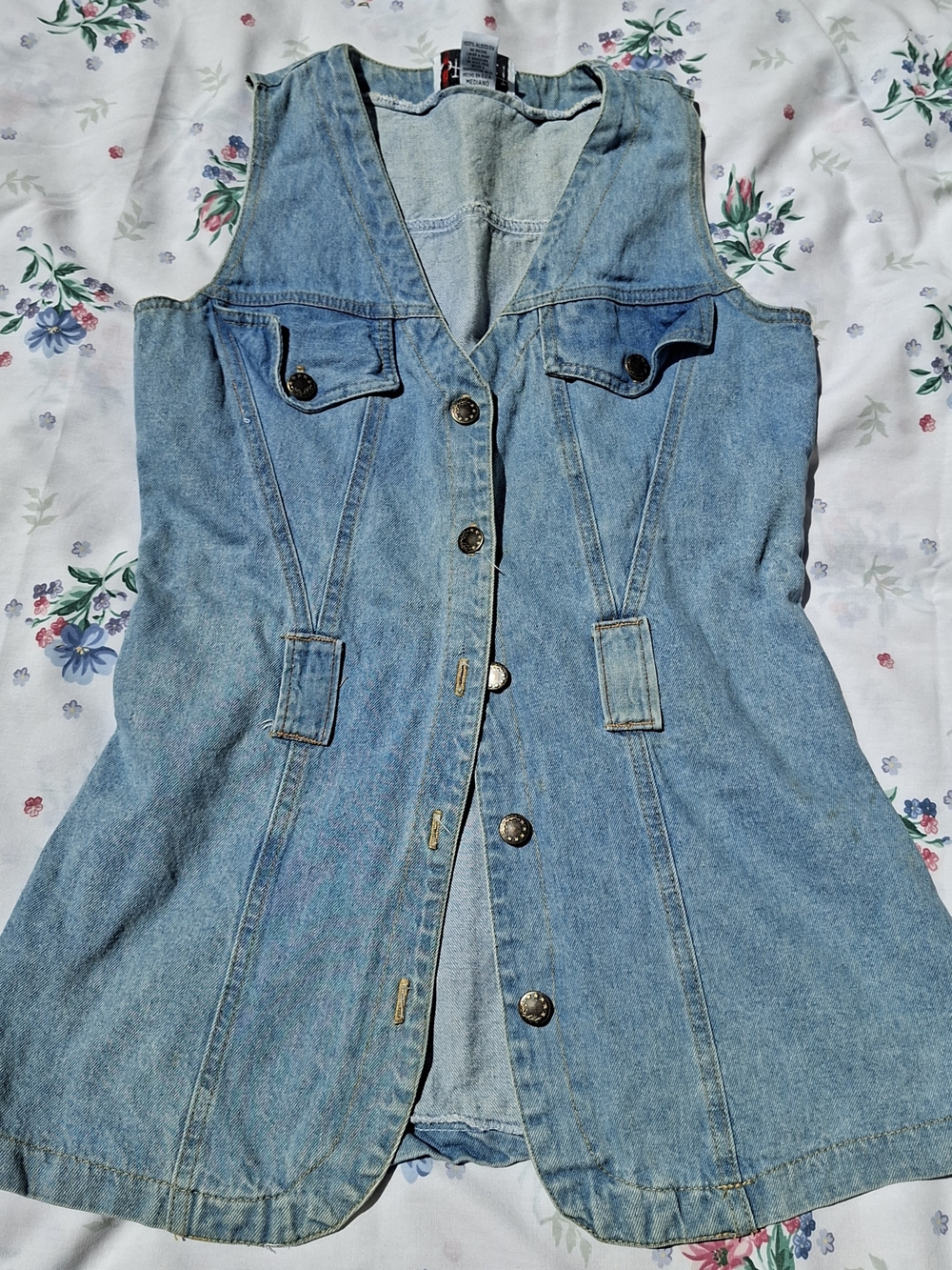 Vintage 90s Starlet Denim Longline Vest